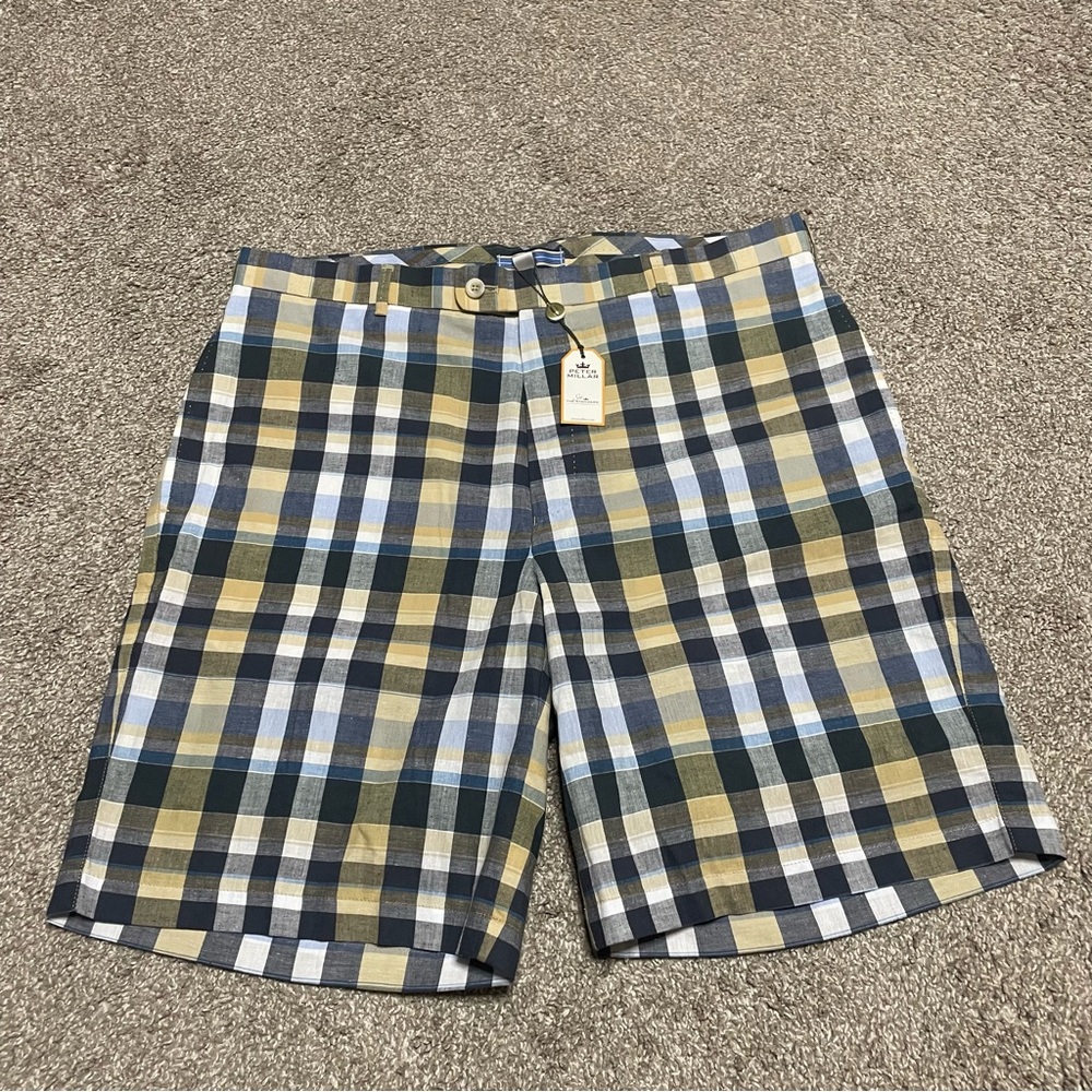 NWT Men’s Peter Millar Plaid Shorts Size 36